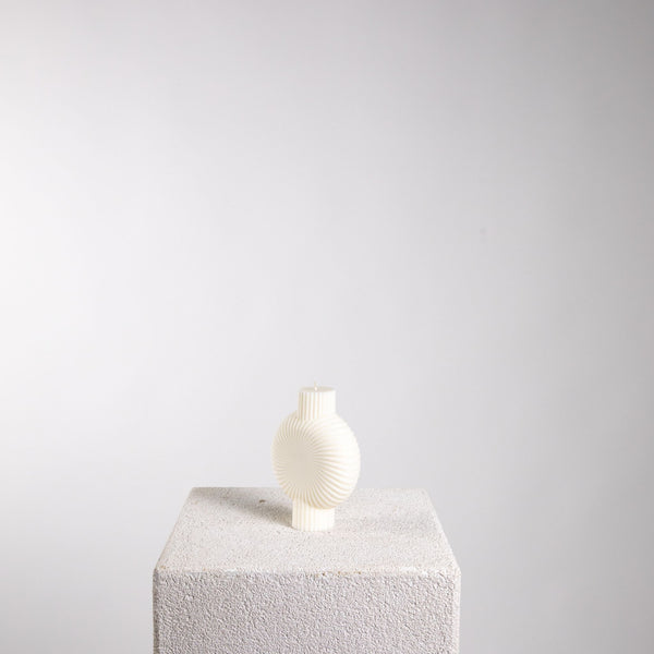 Bulb Vase Sculptural White Soy Wax Candle