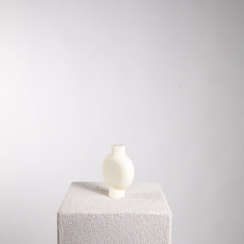 Bulb Vase Sculptural White Soy Wax Candle