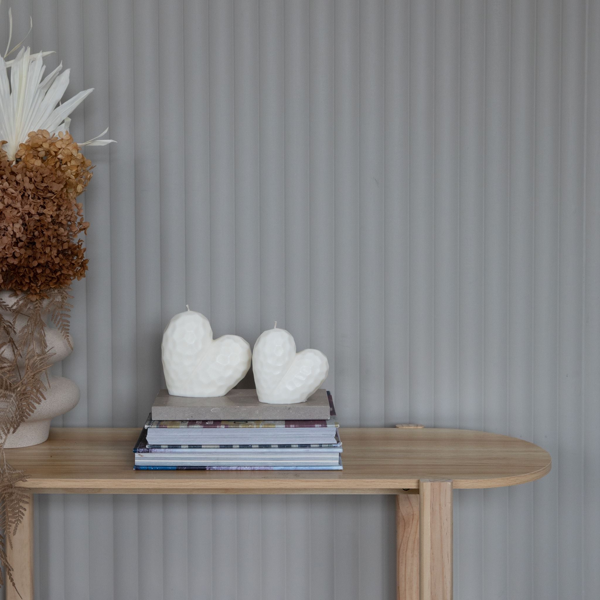 Love Heart Sculptural White Soy Wax Candle Collection