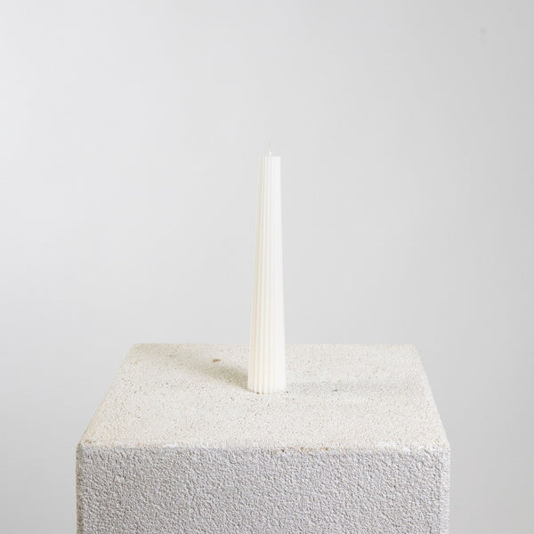 Tapered Ridge Soy Wax Statement Pillar Candle