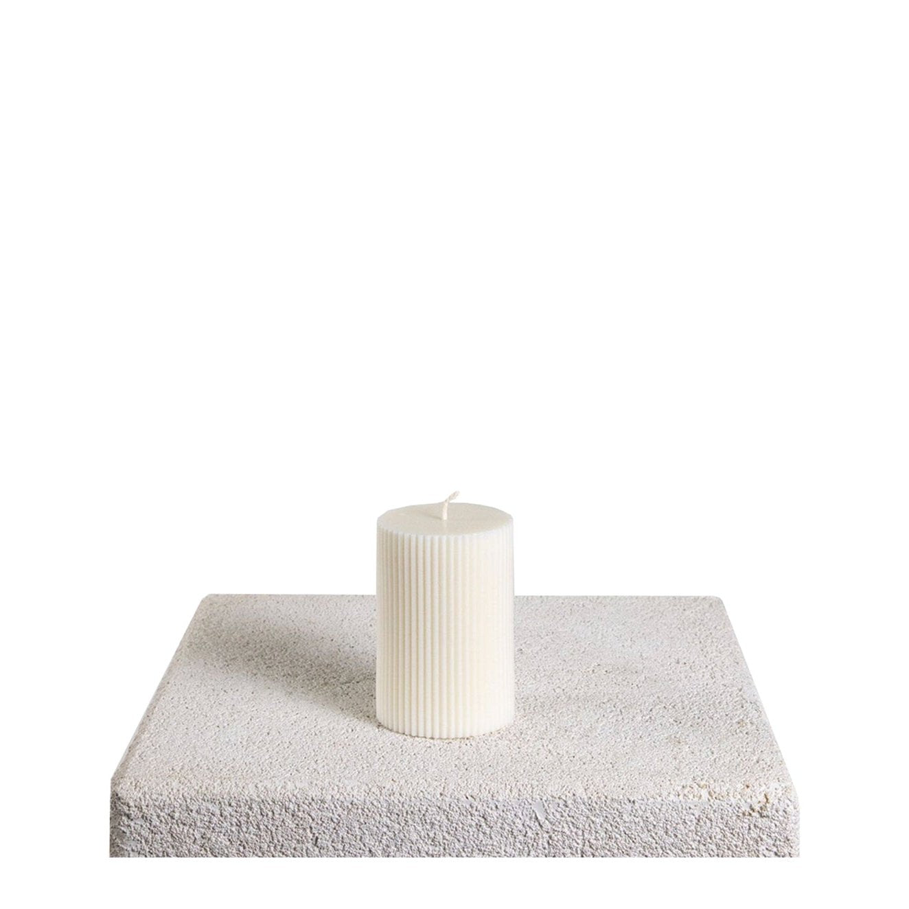 Wide Ridge Ribbed Pillar Soy Wax Candle