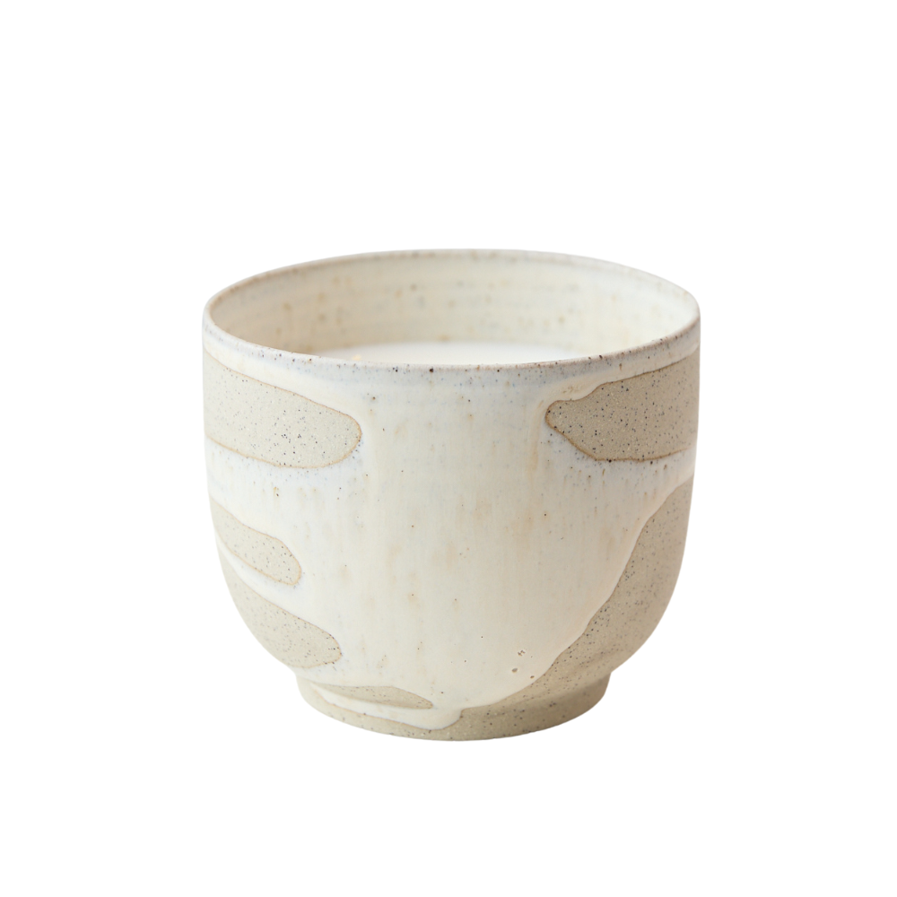 Studio McKenna Lunara Ceramic Candle — handcrafted cream vessel with natural glaze finish, front product shot