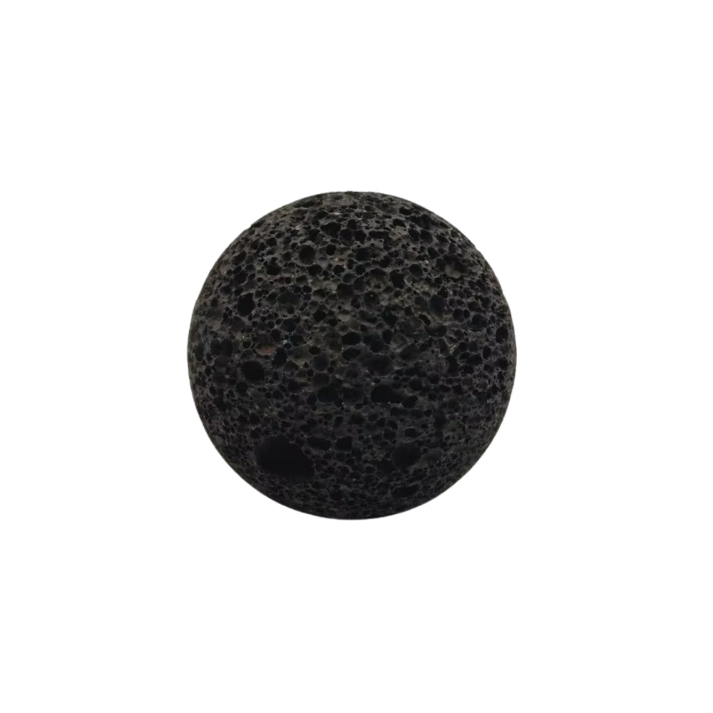 Studio McKenna Volcanic Rock Ball photographed on a white background"