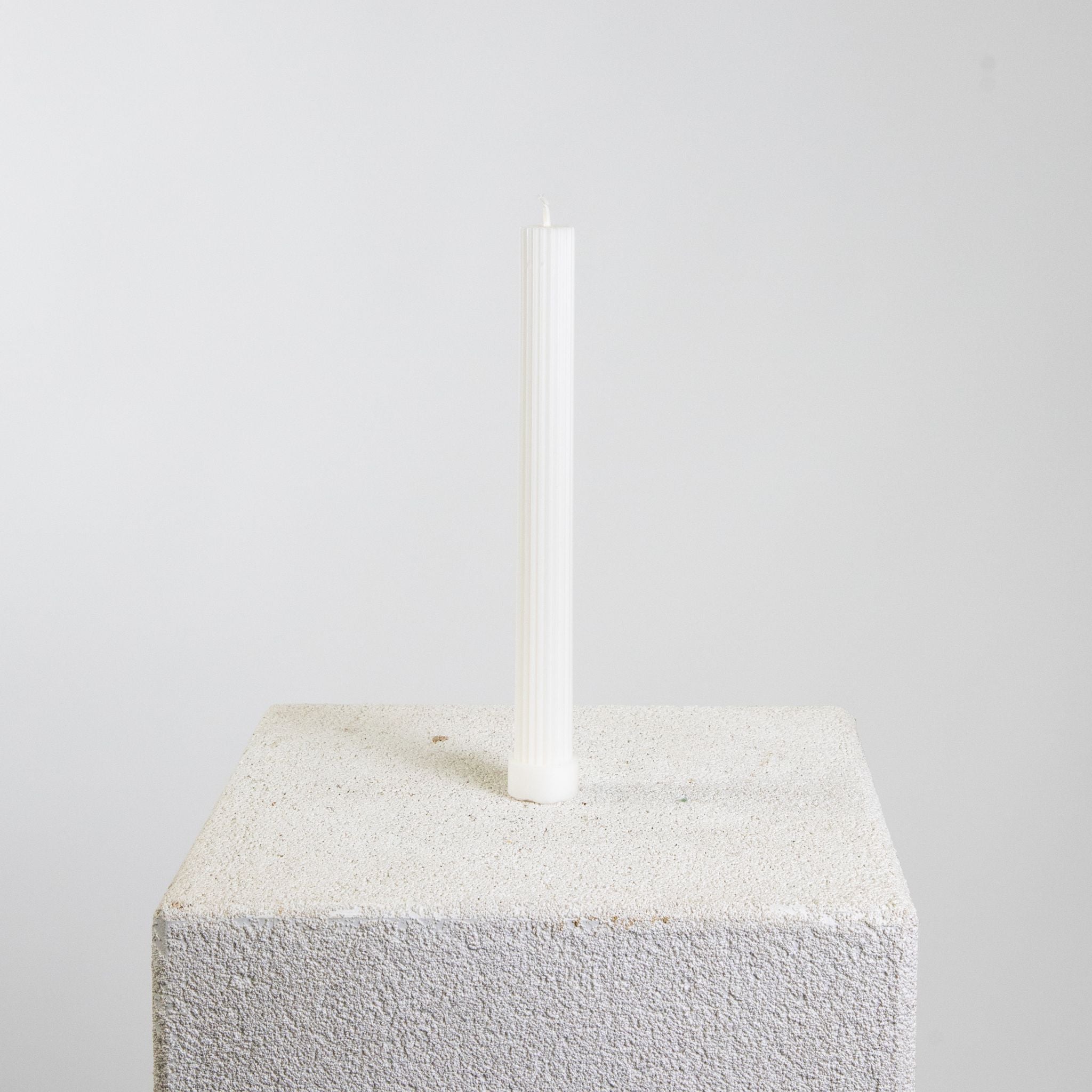 Ridge Taper Soy Wax Candle - With Foot