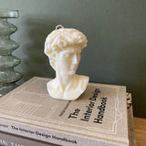 David Bust Sculptural White Soy Wax Candle