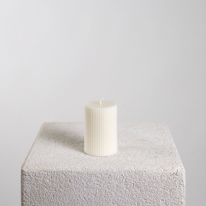 Wide Ridge Ribbed Pillar Soy Wax Candle | Candle, Ridge | Studio McKenna